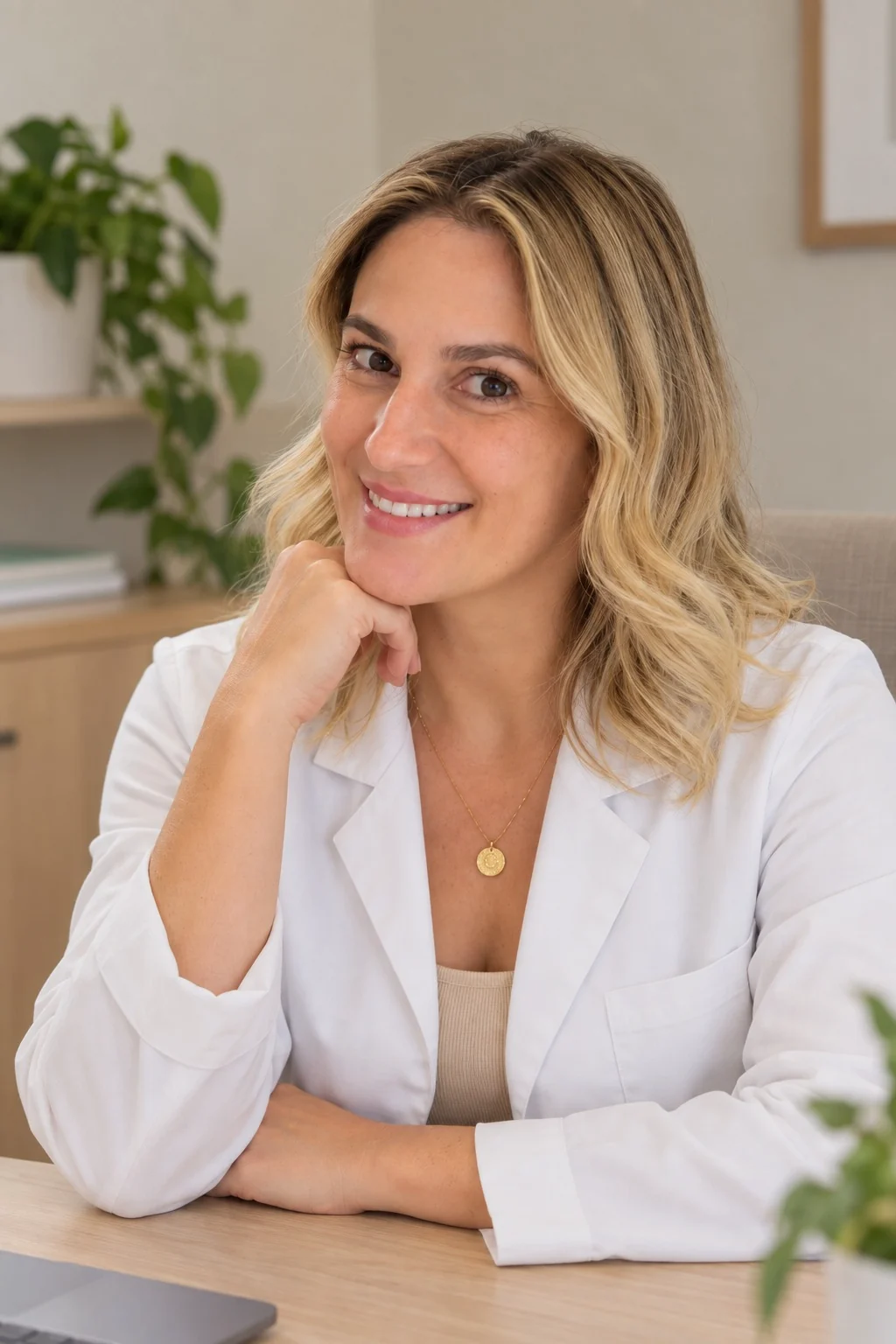 Fernanda Lemos, nutricionista, sorrindo em seu retrato profissional